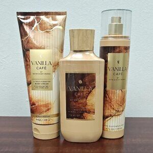 Bath & Body Works VANILLA CAFE 3 Piece Body Care Bundle Set